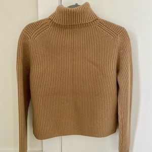NWT Jenni Kayne Cropped Turtleneck in Camel, size S
